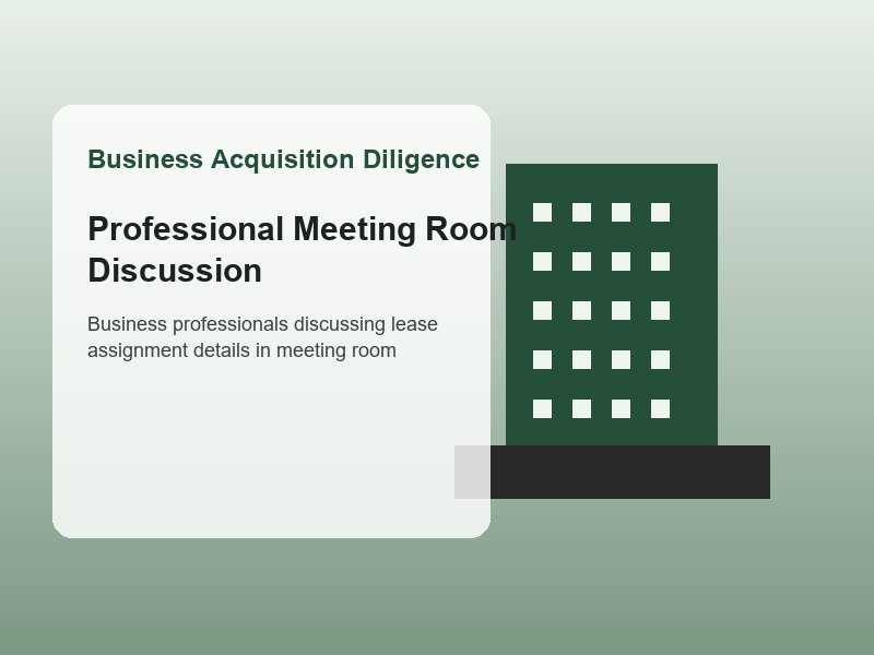 Business professionals discussing lease assignment details in meeting room